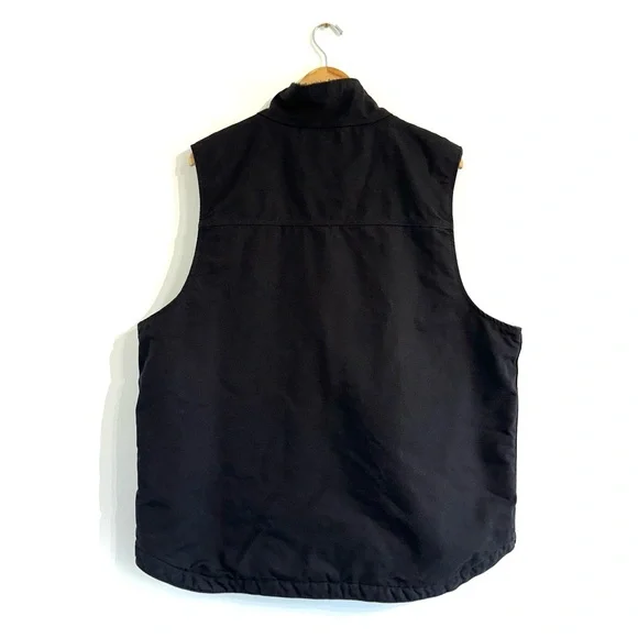 Carhartt Mock-neck Sherpa-line Vest Loose Fit washed duck black - Picture 2 of 8